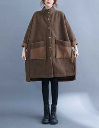 Women’s Casual Loose Patch Pockets Sherpa Coat - Islinen