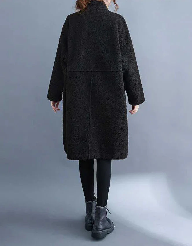 Women’s Casual Loose Patch Pockets Sherpa Coat - Islinen