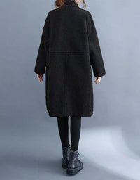 Women’s Casual Loose Patch Pockets Sherpa Coat - Islinen