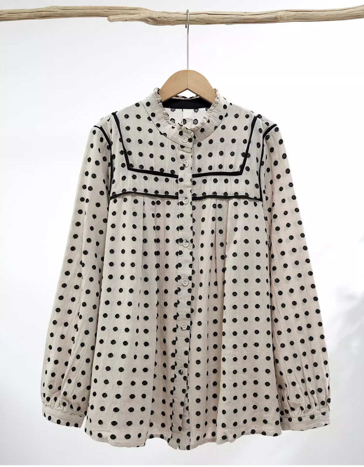 Casual women polka dot blouse perfect for office or weekend wear