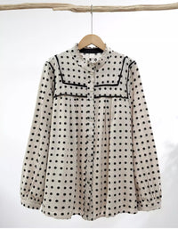 Casual women polka dot blouse perfect for office or weekend wear
