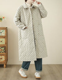 Women’s Casual Polka Dot Quilted Puffer Coat