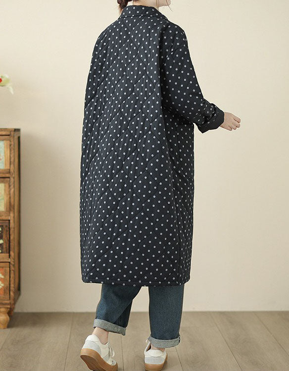 Women’s Casual Polka Dot Quilted Puffer Coat