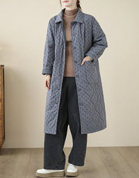 Women’s Casual Polka Dot Quilted Puffer Coat