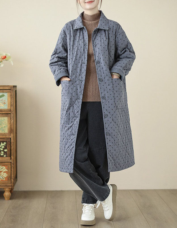 Women’s Casual Polka Dot Quilted Puffer Coat