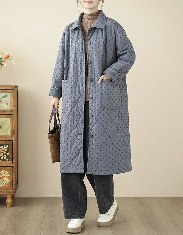 Women’s Casual Polka Dot Quilted Puffer Coat