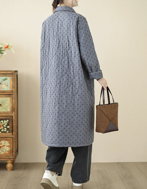 Women’s Casual Polka Dot Quilted Puffer Coat