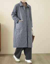 Women’s Casual Polka Dot Quilted Puffer Coat