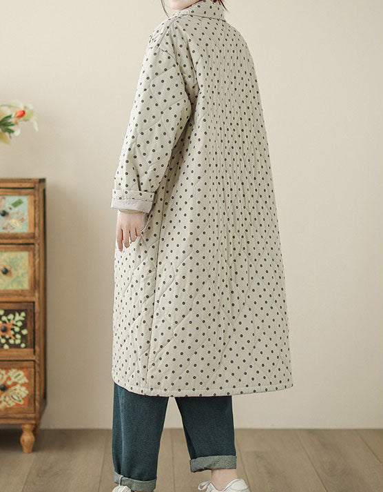 Women’s Casual Polka Dot Quilted Puffer Coat