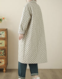 Women’s Casual Polka Dot Quilted Puffer Coat
