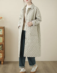 Women’s Casual Polka Dot Quilted Puffer Coat