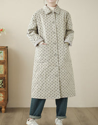 Women’s Casual Polka Dot Quilted Puffer Coat