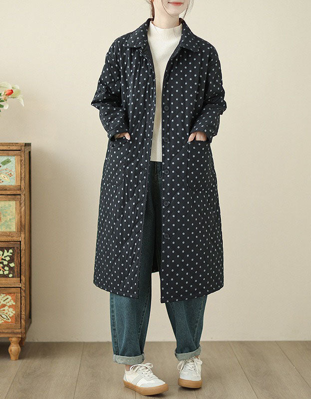 Women’s Casual Polka Dot Quilted Puffer Coat