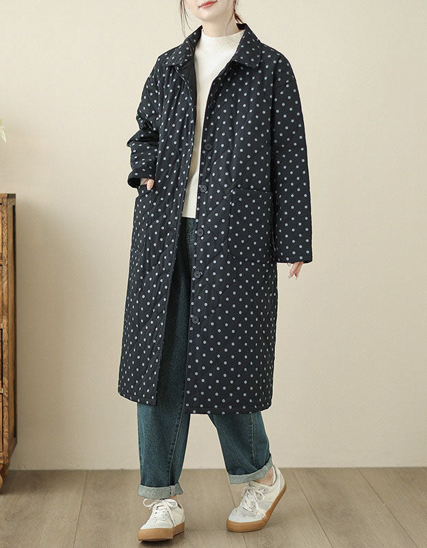 Women’s Casual Polka Dot Quilted Puffer Coat