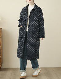 Women’s Casual Polka Dot Quilted Puffer Coat