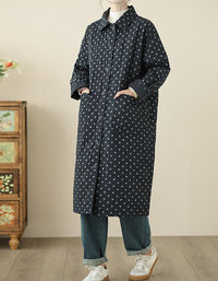 Women’s Casual Polka Dot Quilted Puffer Coat