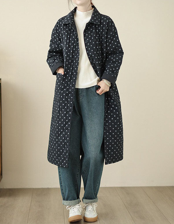 Women’s Casual Polka Dot Quilted Puffer Coat