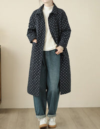 Women’s Casual Polka Dot Quilted Puffer Coat