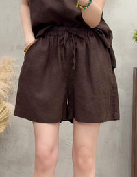 Women’s Relaxed Fit Linen Shorts for Summer Casual