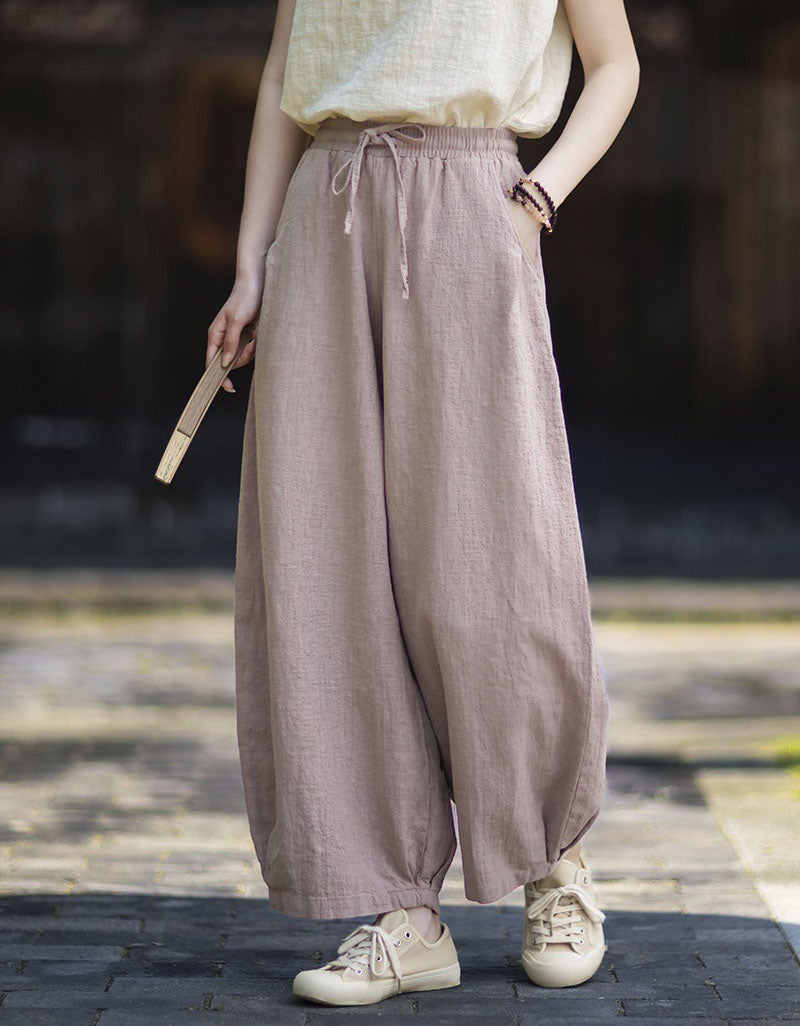 Women's Relaxed Wide Leg Linen Pants for Casual Everyday Wear