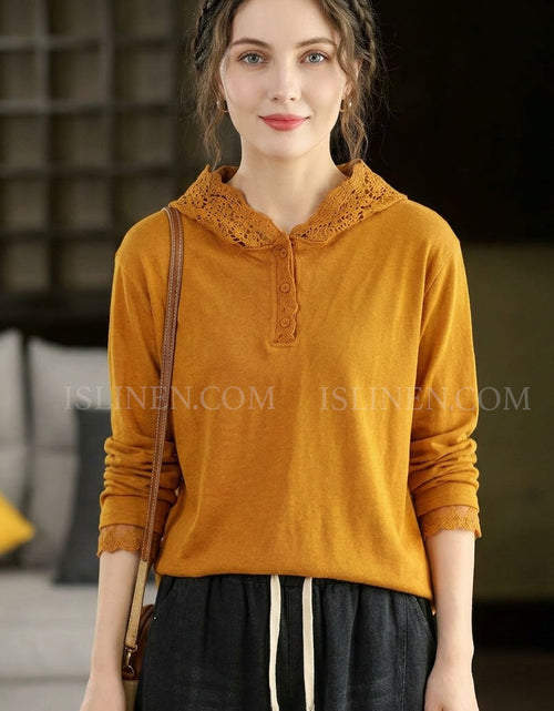 Women's Vintage Hooded Sweatshirt Casual Pullover