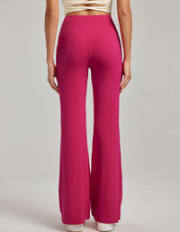 Women’s bootcut yoga leggings stretch fit back view black pink back view