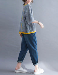 Comfortable loose striped top for everyday wear