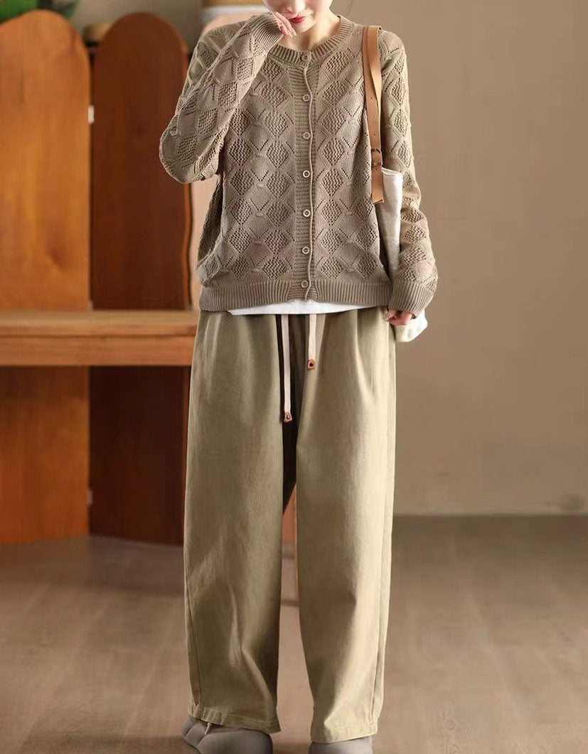 Women’s Casual Textured Button-Up Knit Cardigan