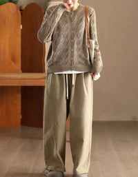 Women’s Casual Textured Button-Up Knit Cardigan