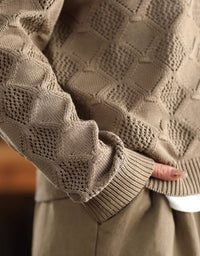 Women’s Casual Textured Button-Up Knit Cardigan