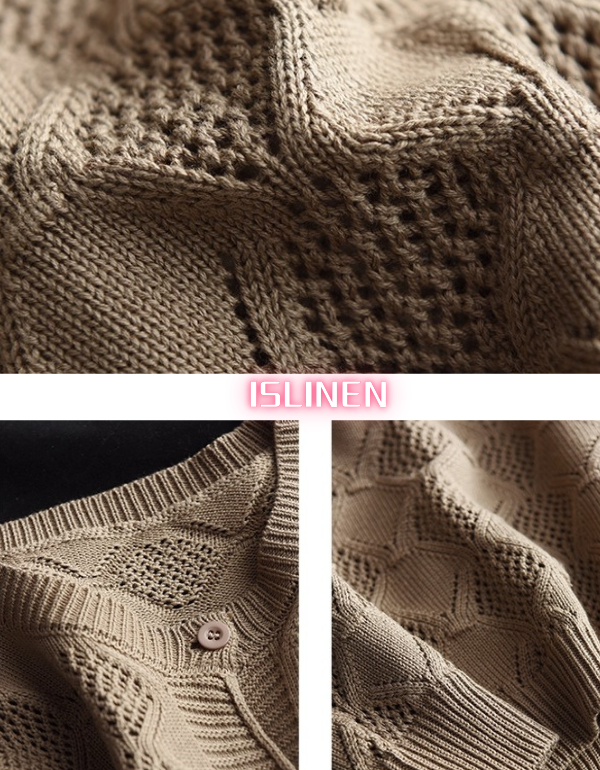 Women’s Casual Textured Button-Up Knit Cardigan