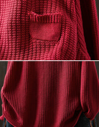 Women’s long sleeve V-neck brown sweater