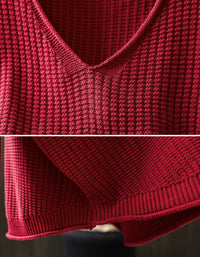 Cozy brown knit sweater with front patch pocket