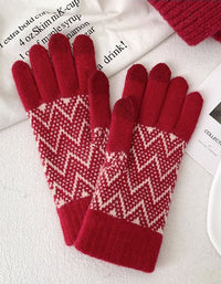 Women’s Christmas Design Knitted Winter Warm Gloves