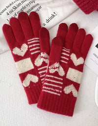 Women’s Christmas Design Knitted Winter Warm Gloves