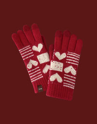 Women’s Christmas Design Knitted Winter Warm Gloves