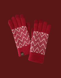 Women’s Christmas Design Knitted Winter Warm Gloves