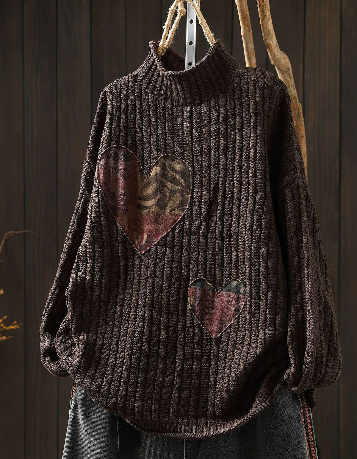 Women's long sleeve textured rib knit sweater front view