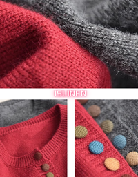 Women's Colorful Buttons Casual Knitted Sweater Cardigan