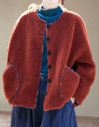 Women's Comfortable Casual Loose Sherpa Fleece Jacket - Islinen