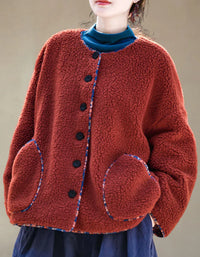 Women's Comfortable Casual Loose Sherpa Fleece Jacket - Islinen