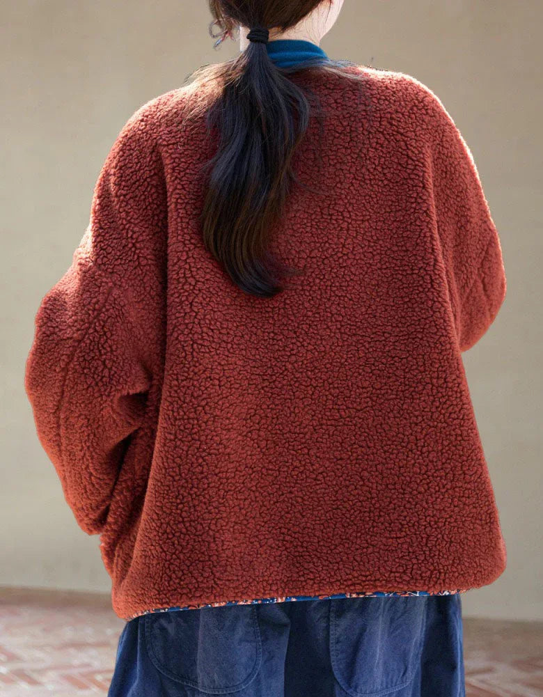 Women's Comfortable Casual Loose Sherpa Fleece Jacket - Islinen