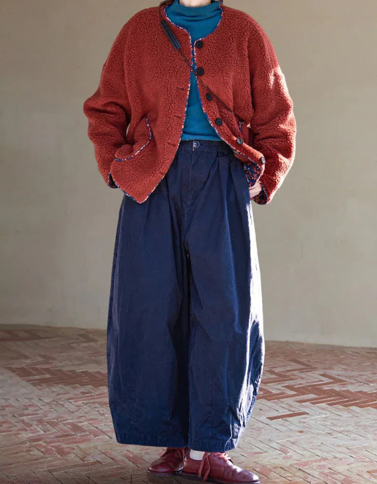 Women's Comfortable Casual Loose Sherpa Fleece Jacket - Islinen