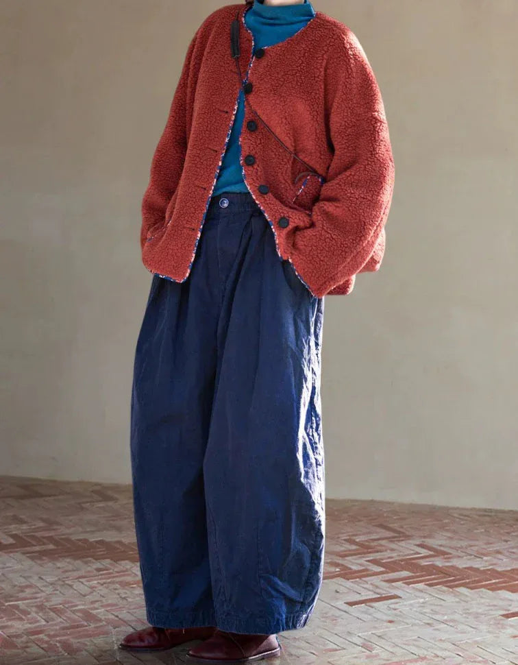 Women's Comfortable Casual Loose Sherpa Fleece Jacket - Islinen