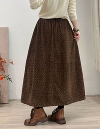 Women's Black Floral Maxi Skirt - Vintage Boho Style