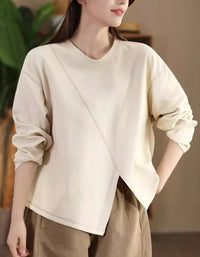 Women's Comfortable Loose-Fit Cotton Sweatshirt
