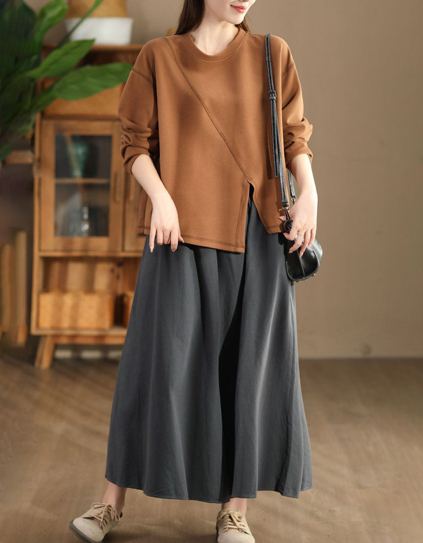 Women's Comfortable Loose-Fit Cotton Sweatshirt