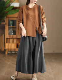 Women's Comfortable Loose-Fit Cotton Sweatshirt