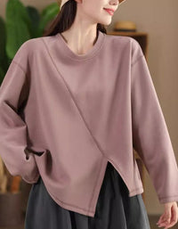 Women's Comfortable Loose-Fit Cotton Sweatshirt