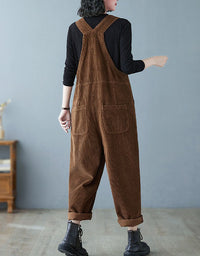 Women’s Comfortable Baggy Corduroy Loose Overalls